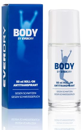 EVERDRY Antitranspirant Roll-On 50 ml gegen starkes Schwitzen an Achseln & Körper – Anitperspirant für Frauen & Männer, ohne Alkohol & Parfümstoffe