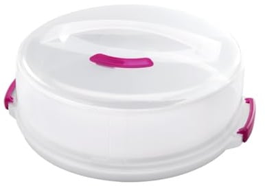 Metaltex Tortenbehälter höhenverstellbar, Polypropylene, weiß/transparent, ⌀ 30 cm, einstellbare Höhe von 8 und 15 cm