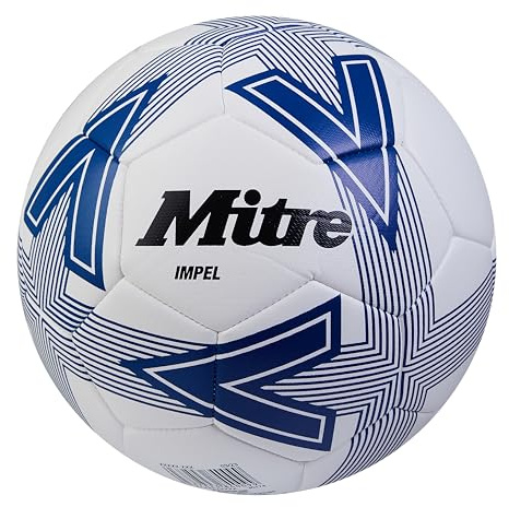 Mitre Impel L30P Fußball | Extrem trsapazierfähig | formbeständig Fußball, Weiß/Blau, 5