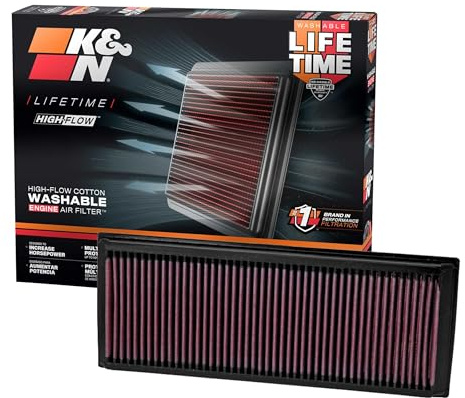 K&N Motorluftfilter 33-2865: Hochleistungsluftfilter, Abwaschbar, Ersatzfilter, Erhöhte Leistung, 2003-2024 (Beetle, Caddy IV, Passat, Jetta, Tiguan, Q3 Quattro, Alhambra, Yeti).