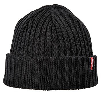 Levi's Unisex Ribbed Beanie Strickmütze, Schwarz (Black), One size