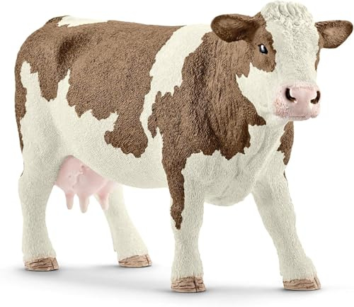 schleich FARM WORLD | Fleckvieh-Kuh 13801 | ab 3 Jahre | 13 x 4 x 8 cm | schleich Bauernhof Spielfigur | detailgetreue Tierfiguren | tolles Geschenk für Jungen und Mädchen | Spielzeug ab 3 Jahre