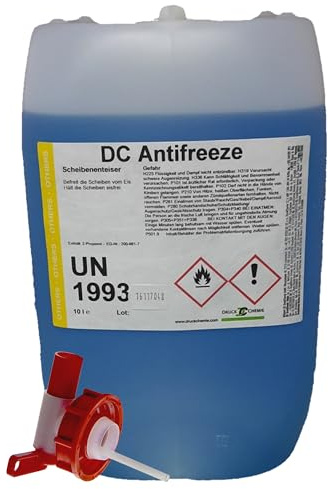DC DruckChemie GmbH Antifreeze Scheibenenteiser Auto 10L + Auslaufhahn - Leistungsstarker Entfroster für Autoscheiben, Seitenspiegel & Scheinwerfer