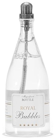Seifenblasen Set Sektflaschen 10cm Transparent 24 Stück mit Stäbchen | Hochzeitsseifenblasen für Brautpaar Hochzeit Feier Trauung - Alternative zu Reis und Konfetti - Gastgeschenk Hochzeitsdeko