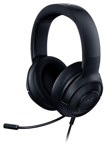 Razer Kraken X Lite - Kabelgebundenes Ultraleichtes PC Gaming-Headset - Surround Sound - biegbares Nierenmikrofon (230g leicht, 3,5 Klinke für PS4, PS5, Switch, Xbox One, Xbox Series X|S) Schwarz