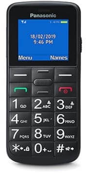 Panasonic KX-TU110EXB, 2G, unlocked, Seniorenhandy ohne Vertrag (Dual-SIM, Taschenlampenfunktion, große Tasten, Hörgerätekompatibel, SOS-Funktion), Schwarz