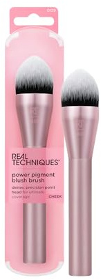 Real Techniques Power Pigment Blush Makeup Brush, Synthetische Borsten | Pinsel für Flüssiges und Cremiges Rouge, Dichter und Weicher Bürstenkopf für Präzises Auftragen, Tierversuchsfrei, Vegan