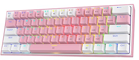 Redragon K617 60% QWERTY RGB-Gaming-Tastatur, 61 Tasten Kompakte Mechanische Tastatur