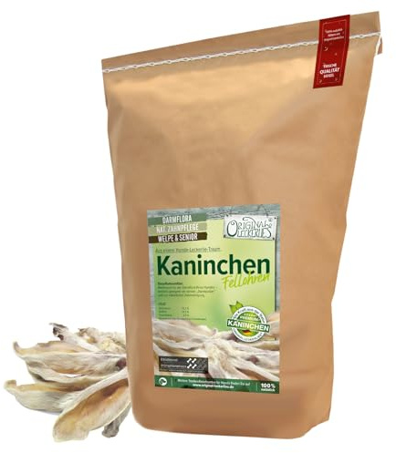 ORIGINAL LECKERLIES Kaninchenohren mit Fell, 2kg. Natürlicher Darmputzer! Proteinreich. Naturbelassene Kaninchenohren mit Fell. Ideal für Allergiker und magenempfindliche Hunde.