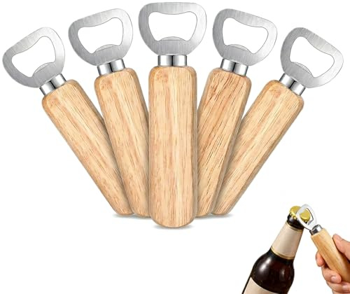 5 Stück Flaschenöffner, Natur Kronkorkenöffner, Tragbare Kapselheber geschenke öffner Personalisierter für Männer Bier öffner