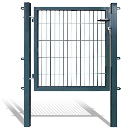 Koll Living Gartentore für Stabmattenzaun - Farbe und Höhe wählbar - inkl. Pfosten und Befestigungsmaterial (Gartentor H 100 x B 100 cm, anthrazit)