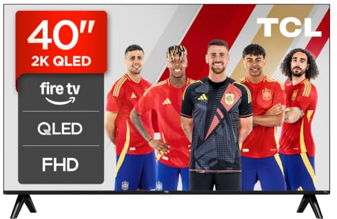 TCL 40SF560 QLED 40 Zoll Fernseher, Full HD HDR Smart TV, Fire TV | Alexa-kompatibel, Rahmenloses Metalldesign