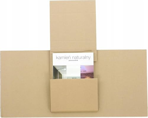 WePack 20 Stück Buchverpackung 420x300x120 mm Buch Karton Wickelverpackung für Büchersendung 1-Wellig 350g DIN A3+ BRAUN Flacher Bücher Versandkarton