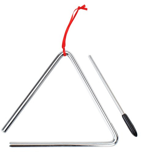 XDrum Triangel mit Schlägel - Triangle für Kinder und Musikalische Früherziehung - Schlaginstrument mit 15cm (6) Größe und Klöppel - Stahl Rhythmusinstument für Kindergarten
