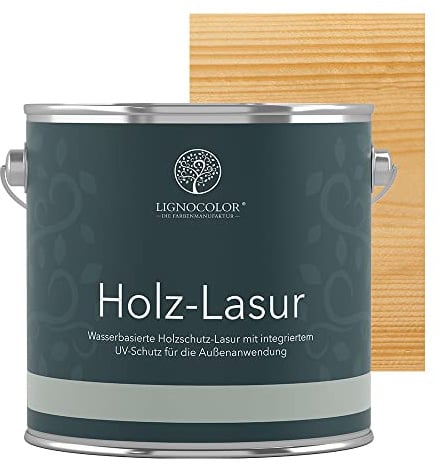 Lignocolor Holzlasur Transparent 2,5L | Holzschutzlasur für Außen & Innen | Holz, Zäune und Gartenmöbel | UV- und Witterungsschutz