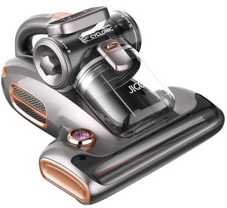 JIGOO T600 Milbensauger mit UV-Licht & Heißluft [700W/15kPa] – 99,9% Allergen-Entfernung, Duftende Negative Ionen, Für Matratzen/Sofas/Teppiche (Leise & Effizient)