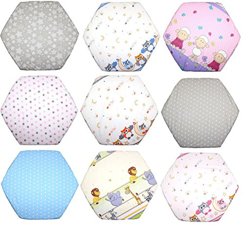Spannbettlaken für 6-eck Laufgitter Matratze 120x105 cm Baby Kinder Laufstall Baumwolle D27
