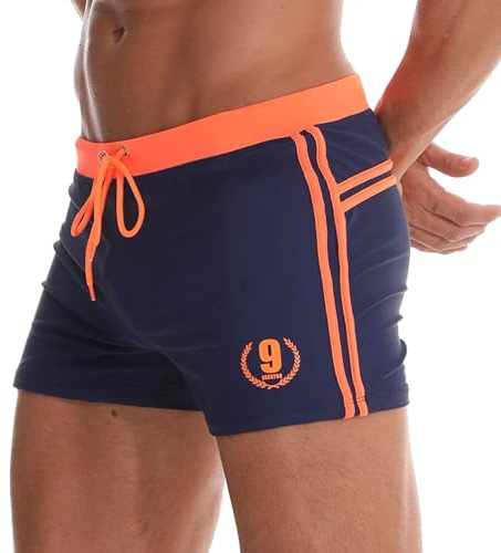 Arcweg Badehose Herren Eng Kurz Badeshorts mit Tunnelzug Schwimmhose Wassersport Kurze Hose UV Schutz Jungen Schwimmwear Schulschwimmen