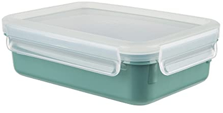 Emsa N10127 Clip & Close Color Edition Frischhaltedose, 0,8 Liter, 100% auslaufsicher/hygienisch, spülmaschinen-, mikrowellen- und gefriergeeignet| Puder Grün