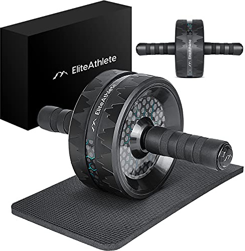 EliteAthlete Bauchroller Bauchmuskeltrainer - AB Roller - Bauchtrainer | für Zuhause - Bauch Weg - Abdominal Trainer - AB Wheel inkl. gepolsterter Kniematte