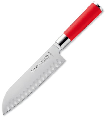 F. DICK Santoku, Küchenmesser, Red Spirit (Messer mit Klinge 18 cm, X55CrMo14 Stahl, nichtrostend, 56° HRC) 8174218K