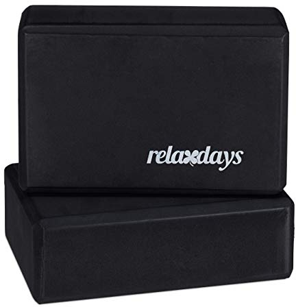 Relaxdays Yogablock im 2er Set, Yoga-Klötze für Yoga-Übungen, Hartschaum, rutschfest, HBT 8x23x15 cm, Farbwahl