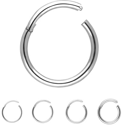 Treuheld® Titan Segment Clicker Piercing - Silber - 0,8mm x 5mm - Segmentring Klicker