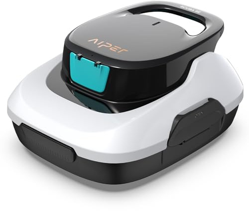 AIPER Scuba SE Poolroboter Akku, Kabelloser Poolsauger mit 90 Min. Laufzeit, Automatisches Parken, Kompakter Poolreiniger Ideal für Aufstellpools & Flachböden