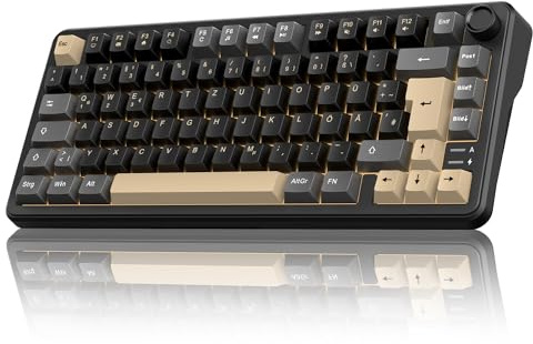 RedThunder K75 Kabellose Mechanische Gaming Tastatur, QWERTZ 81 Tasten, RGB, Fünfschichtige Polsterung Struktur, BT/USB-C/2,4GHz, Hot-swap, 4000 mAh, Gaming Tastatur für Windows, Mac, Xbox, PS4 PS5.