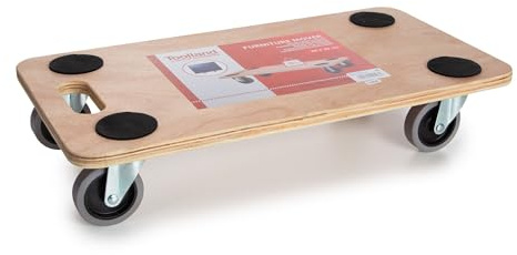 TOOLLAND - QT106 Sperrholz Transport-Roller, 150 kg Maximal Tragkraft, 56 cm Länge x 30 cm Breite 175678