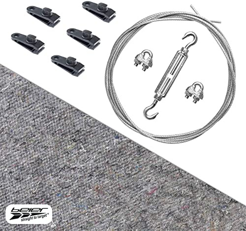 Pfeilfangmatte Arrow Safe Set + Zubehör I grau 1 Meter breit - 2 Meter hoch I Armbrust & Bogenschießen Pfeilfang I Pfeil Auffangmatte fertig zur Montage I by Beier Germany
