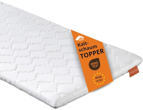 sleepling Kaltschaum Topper 100x200cm, Matratzentopper 6cm hoch, orthopädische Matratzenauflage 100x200 cm, für alle Matratzen und Betten, Made in EU, Oeko-Tex, Waschbar 60 Grad