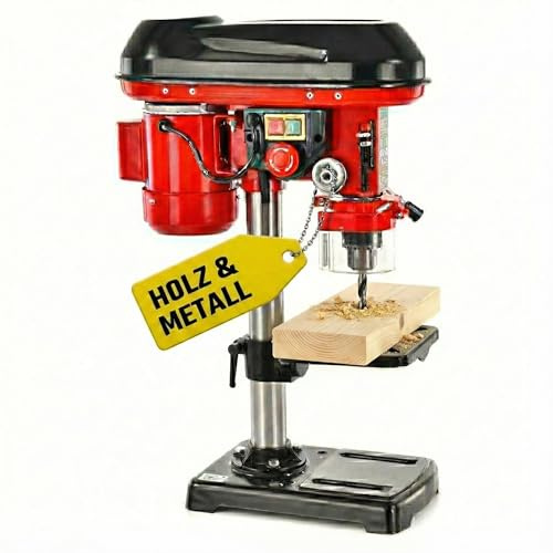 HECHT Standbohrmaschine 500 W – 9-stufig, verstellbarer Bohrtisch | Dreh- und höhenverstellbarer Bohrtisch mit Späneschutz – ideal als Tischbohrmaschine