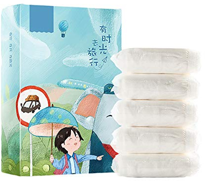aoory Einweg-Unterwäsche-Set, dreieckig, Baumwolle, Slip, Einwegunterwäsche, für Kinder, Größe XS, 5 Stück