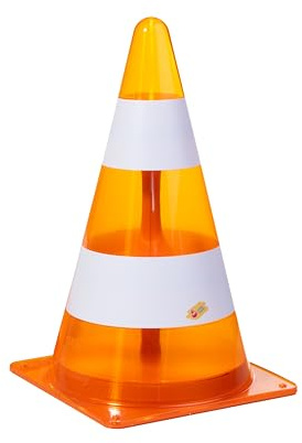 Rolly Toys rollyPylone Lighted (Pylone mit Licht, Verkehrskegel, Verkehrshütchen, Warnkegel, Leitkegel) 408825, Orange