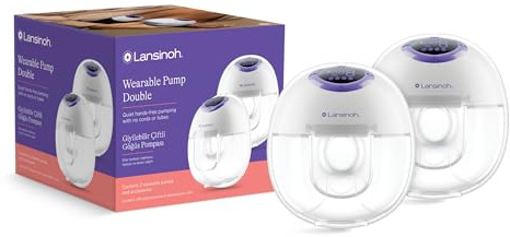 Lansinoh tragbare elektrische Doppelmilchpumpe – freihändig und leise abpumpen ohne Kabel & Schläuche – wiederaufladbarer Akku – einfache Bedienung & Reinigung - handsfree