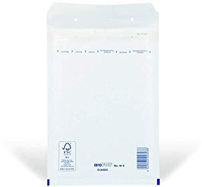 100 x Luftpolsterversandtaschen Weiss - Gr. D / 4 [ 200 x 275 mm ] Luftpolstertaschen Versandtaschen Umschläge