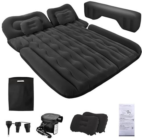 FORMIZON SUV Aufblasbare Matratze, 180 * 140cm Auto Luftmatratze, Aufblasbare Matratze Kofferraum mit Luftpumpe und 2 Kissen, Tragbare Doppelseitige Dickere Auto Bett für Reisen Camping Outdoor