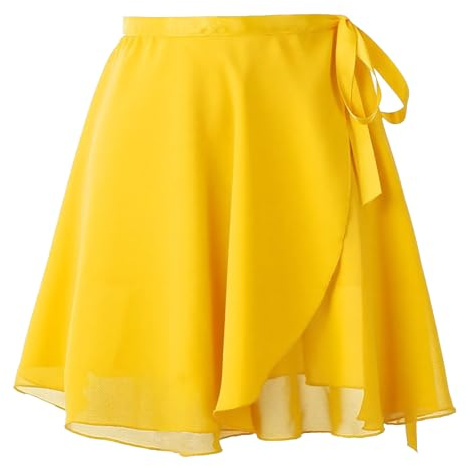 Baisdan Klassischer Tanzrock für Damen, Mädchen und Mädchen, Wickelrock aus Chiffon mit verstellbaren Schnüren in der Taille