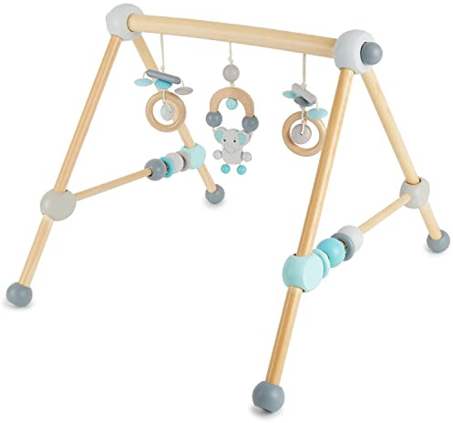 Bieco Spielbogen Baby | Montessori Spielbogen | Spielebogen Babies Holz Wickeltisch | Holzbogen Baby Spieletrapez Babies Holz Baby Gym Holzspielbogen