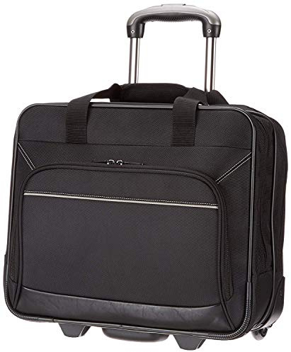 Amazon Basics Laptop-Trolley, mit schnell laufenden Rollen und leicht zugänglicher Vordertasche - geeignet für Laptops bis 15,6 Zoll (39,6 cm), Schwarz
