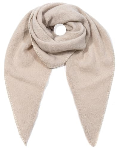 irisaa Damen Schal XXL, weiche flauschige dreieckstuch, Deckenschal Herbst Winter Dreieck Halstuch für Frauen und Mädchen, Lang Kuschelig 190 * 80cm, Schal Farben 2020:Beige