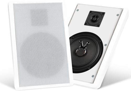 Pronomic FLS-540 WH Flatpanel Wandlautsprecher Boxen Paar (HiFi Flachlautsprecher, 2-Wege Box, 5,25/133mm Woofer, 1,2/30mm Tweeter, 25/50 Watt (RMS/Peak), Polklemmen-Anschluss) weiß