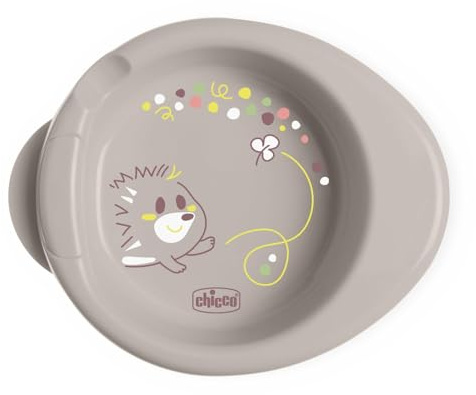 Chicco Warmy Baby- und Kleinkindteller für warme Speisen, Thermo-Kinderteller-Set mit Heißwasserbehälter, Entwöhnungsgeschirr Teller mit rutschfestem Boden und ergonomischem Design, 0% BPA, 6+ M, Grau
