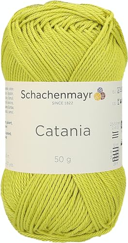 Schachenmayr Catania 9801210-00245 anis Handstrickgarn, Häkelgarn, Baumwolle, 11,5 x 5,2 x 6 cm