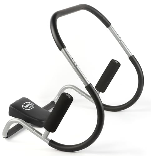 Bauchmuskeltrainer AB Roller Bauchtrainer & Rückentrainer Crunch-Hilfe mit Hand-Griffen und Nackenstütze