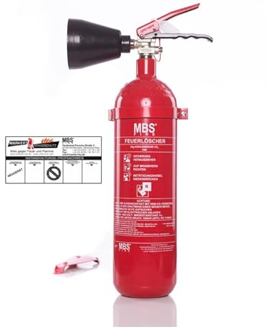 CO2-Feuerlöscher, Kapazität 2 kg mit Halterung, CE-Norm