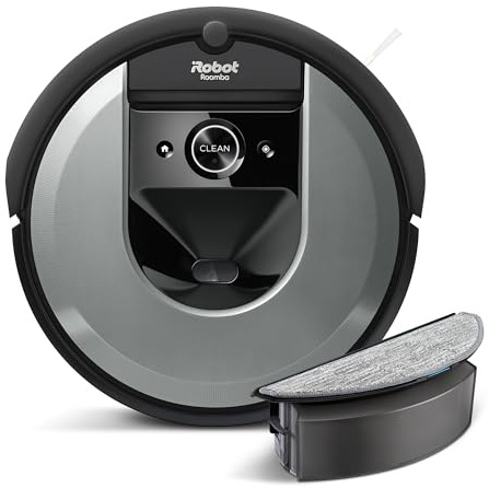 iRobot Roomba Combo i8 (i8176) Saug- und Wischroboter mit 2. Auffangbehälter mit Wischpad, Intelligente Katierung, Sprachassistenten kompatibel, WLAN, Individuelle Einstellung per App, Light Silver