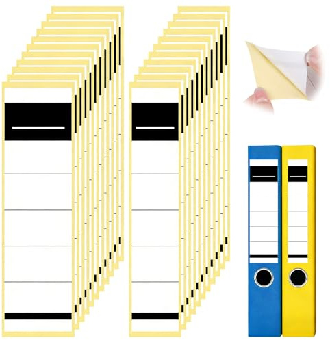 Wosyoodo 120 Stück Ordnerrücken Selbstklebend Ordneretiketten Set 5.4x19 cm und 3.6x19 cm Selbstklebende Rückenschilder Starker Haftkleber für Archiv Organisation Büro Schule