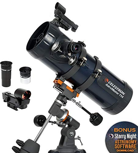 Celestron 31042 AstroMaster 114EQ Newtonian Reflector Telescope, Dark Blue